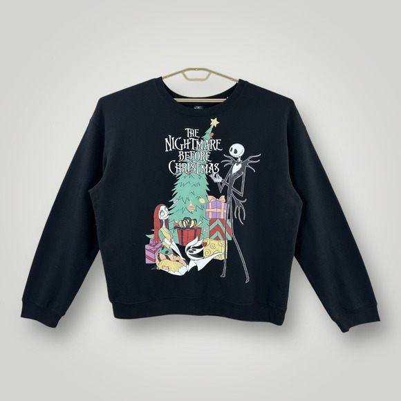 Disney Tops - Nightmare Before Christmas Sweatshirt Adult Disney Womans 3XL Black Fleece *Flaw